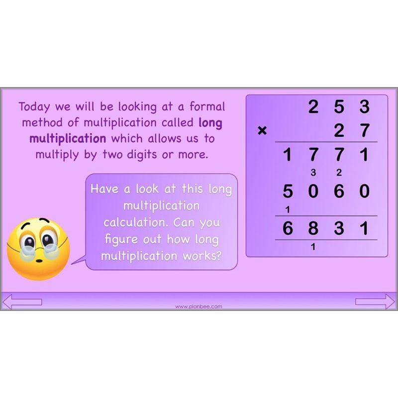 PlanBee Formal Multiplication - Multiplication & Division Year 5 Maths