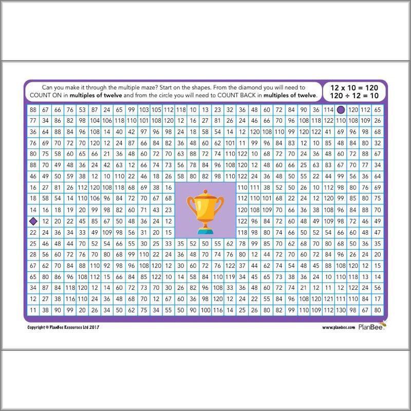 PlanBee KS2 Maths Home Learning Activites for Year 3 & Year 4