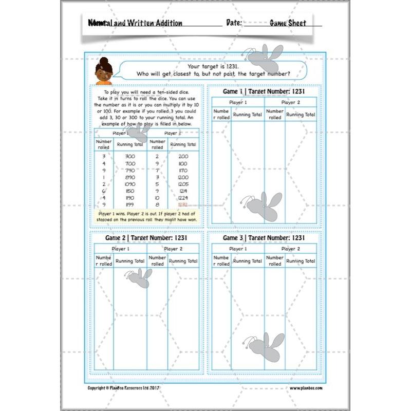 PlanBee Mental & Written Addition - Year 5 Maths Planning - PlanBee