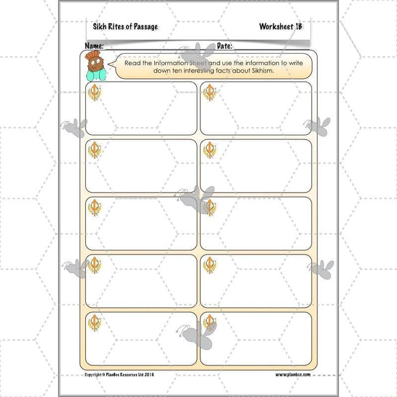 PlanBee Sikh Rites of Passage: KS2 RE lesson planning pack