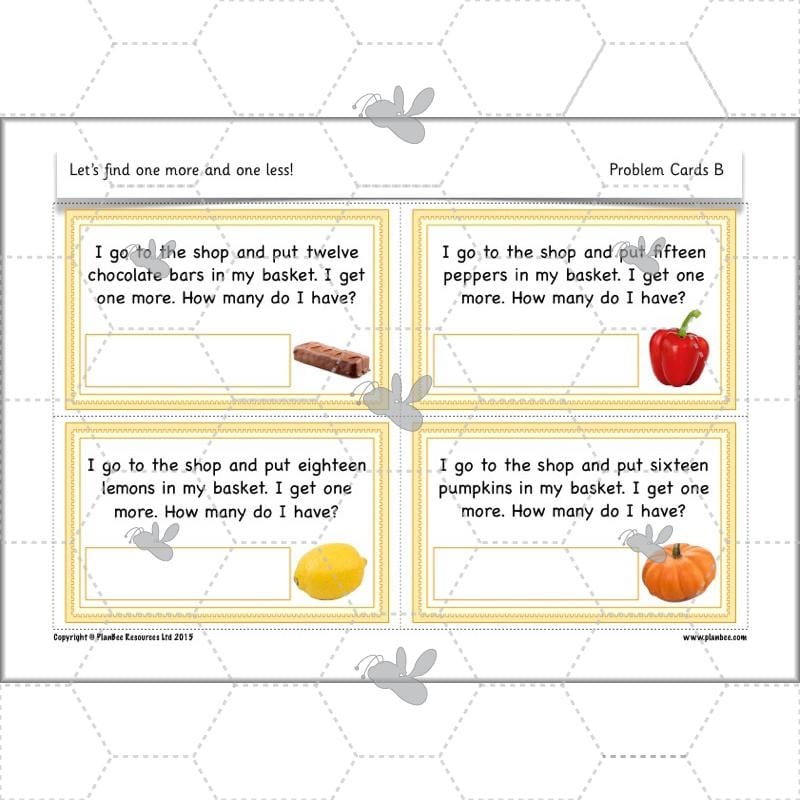 PlanBee Let’s find one more and one less - KS1 Maths planning and resources