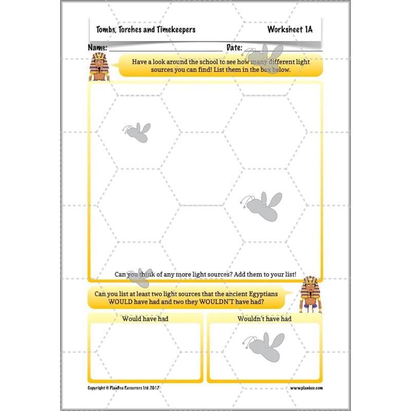 PlanBee Ancient Egypt Science - Light and Shadow: Year 3 Science