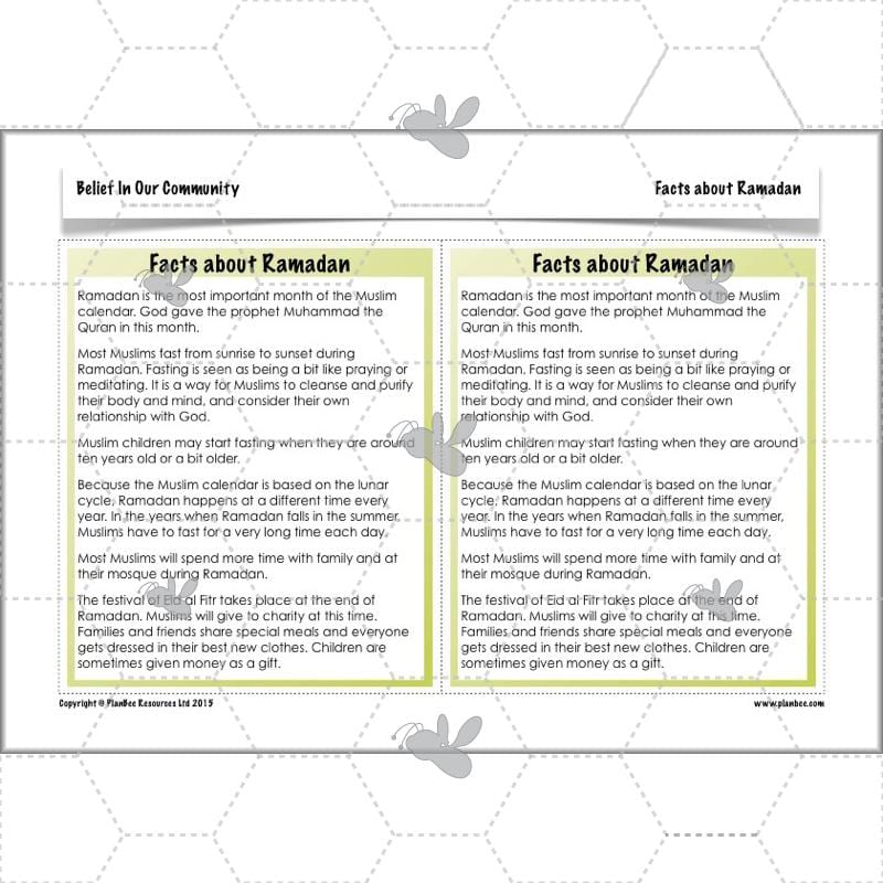 PlanBee Belief In Our Community: Complete set of KS2 RE lessons