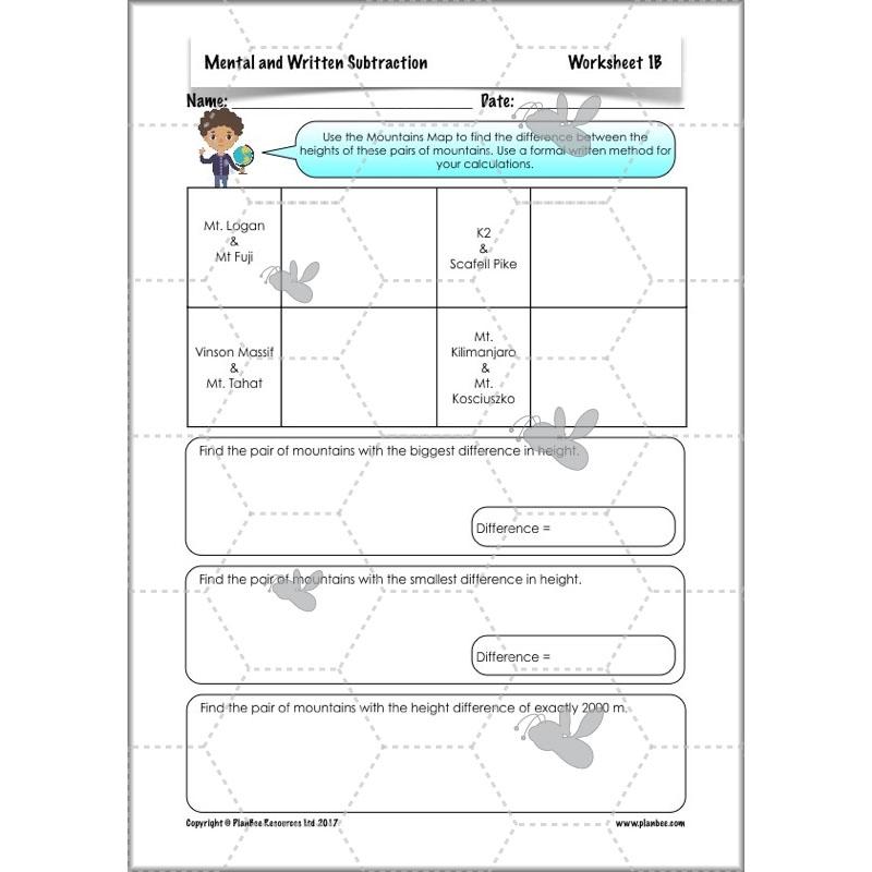 PlanBee Mental & Written Subtraction - Year 5 Maths Planning PlanBee
