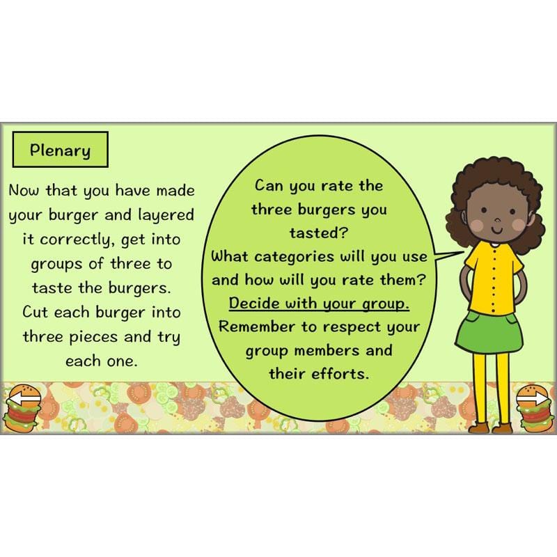 PlanBee KS2 Kids Burger Recipe Lessons by PlanBee