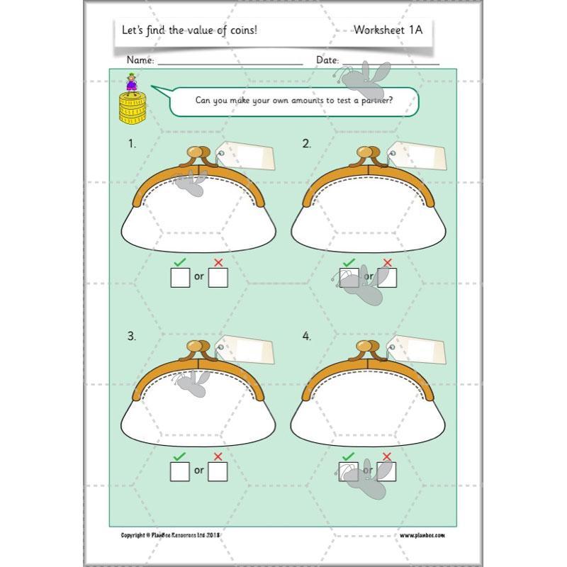 PlanBee Let’s find the value of coins - KS1 fun maths money lesson plans