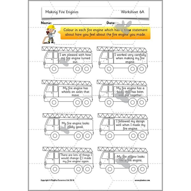How to Make a Fire Engine | KS1 DT lessons by PlanBee