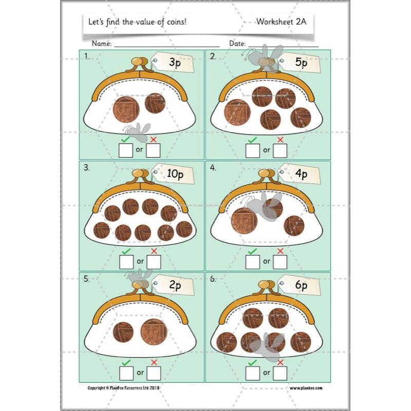 PlanBee Let’s find the value of coins - KS1 fun maths money lesson plans