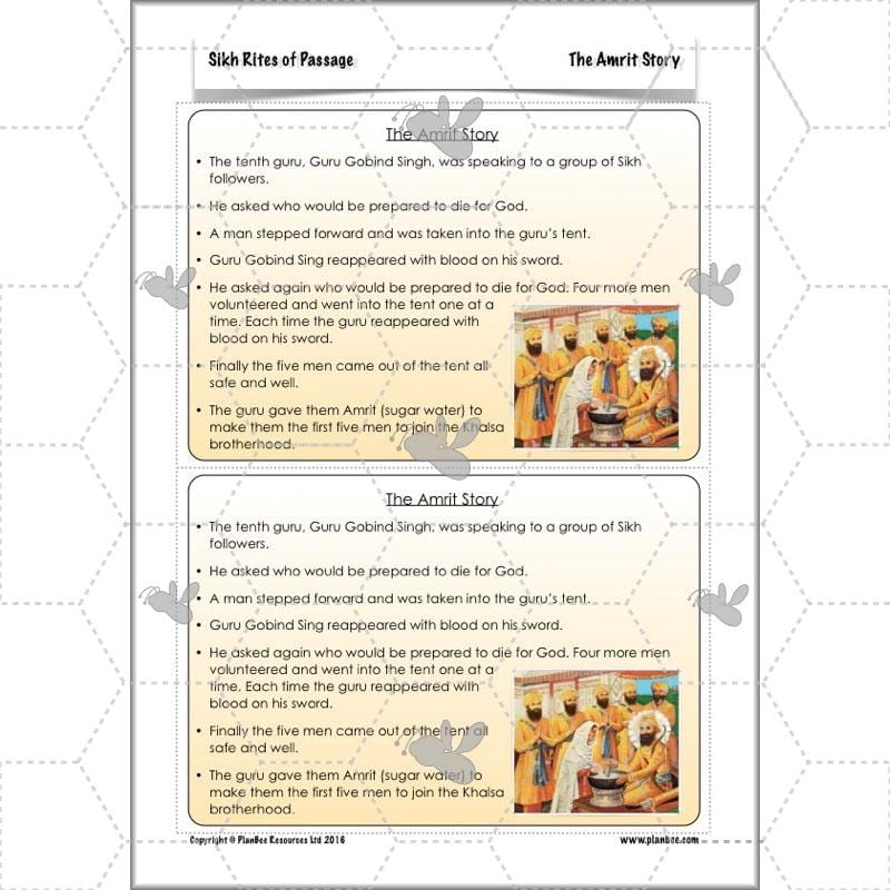 PlanBee Sikh Rites of Passage: KS2 RE lesson planning pack
