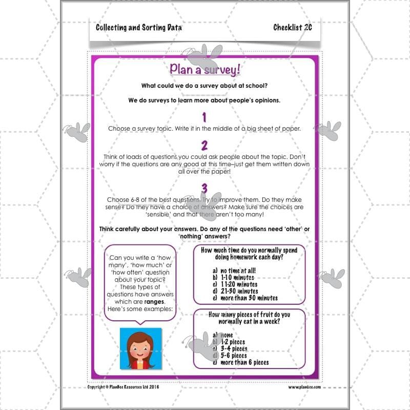 PlanBee Collecting and Sorting Data Year 3 Statistics by PlanBee