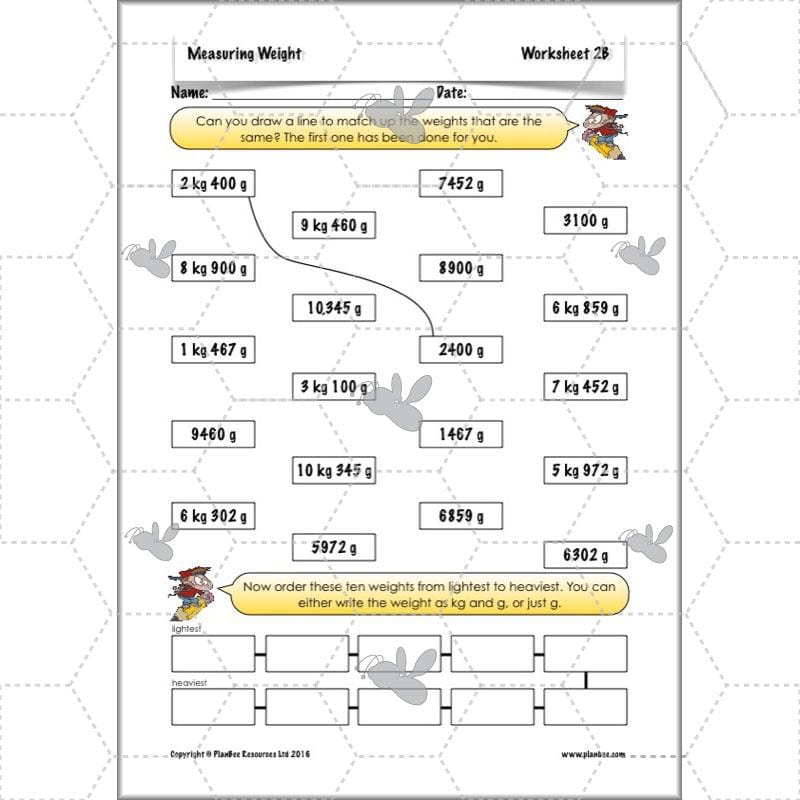 PlanBee Measuring Weight - Measurement: Primary Year 4 Maths Planning KS2