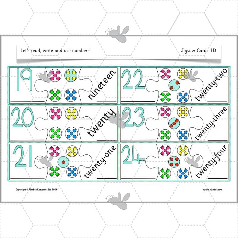 PlanBee Let’s read, write and use numbers Year 1 KS1