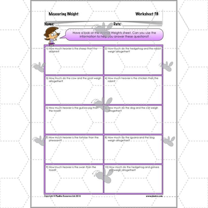 PlanBee Measuring Weight - Measurement: Primary Year 4 Maths Planning KS2