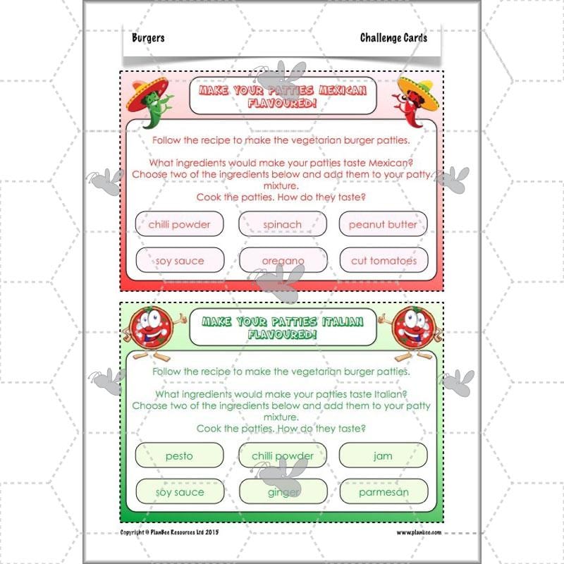 PlanBee KS2 Kids Burger Recipe Lessons by PlanBee