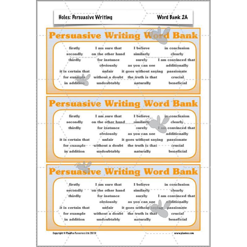 Persuasive Writing KS2 | Holes Planning Year 5 | PlanBee