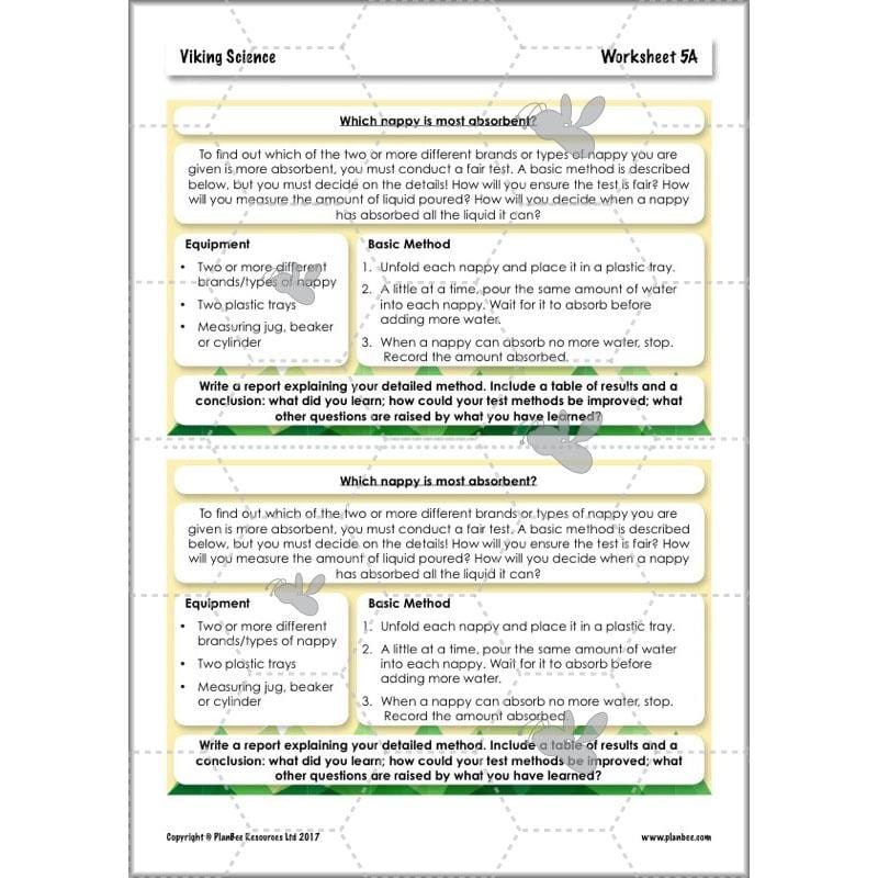 PlanBee Viking Science - Working Scientifically: Year 5 & Year 6 Science