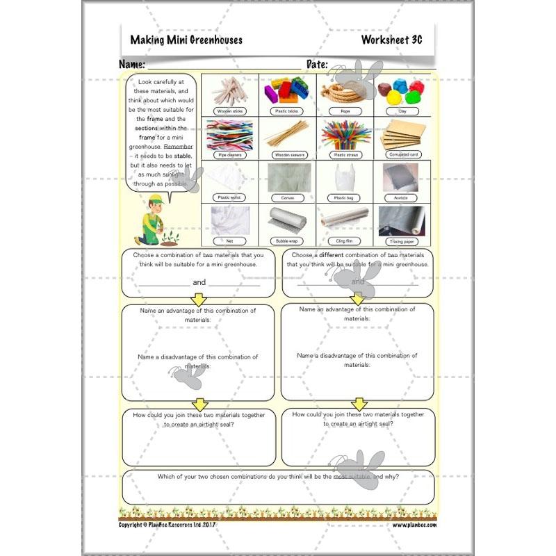 PlanBee Making Mini Greenhouses: complete DT scheme of work for KS2