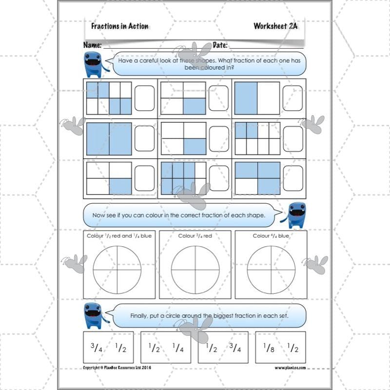 PlanBee Fractions in Action: KS2 Maths Year 3  Lesson Plans and Resources