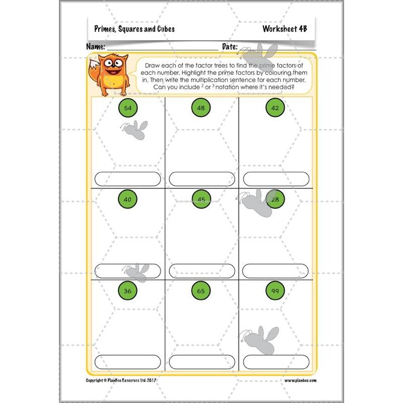 PlanBee Primes, Squares & Cubes - Year 5 Maths Planning & Resources - PlanBee