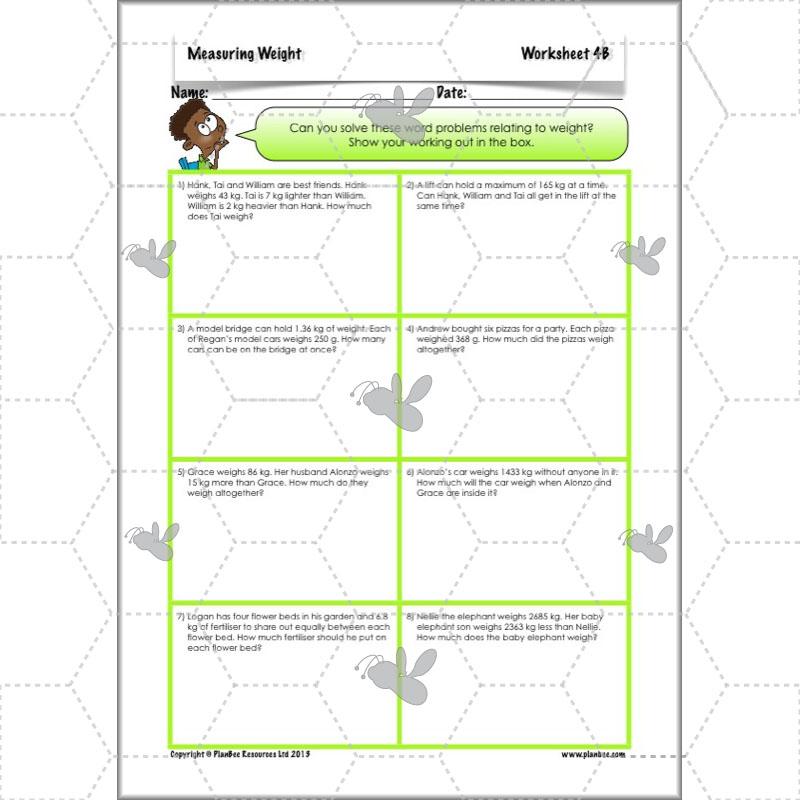 PlanBee Measuring Weight - Measurement: Primary Year 4 Maths Planning KS2