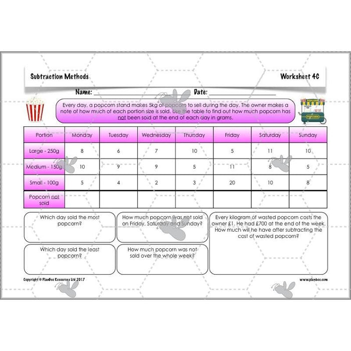 PlanBee Subtraction Methods - KS2 - Year 5 Maths - Addition and Subtraction