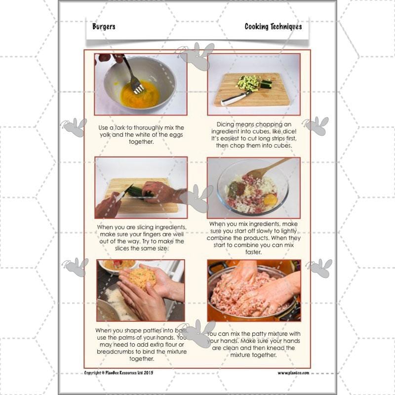 PlanBee KS2 Kids Burger Recipe Lessons by PlanBee