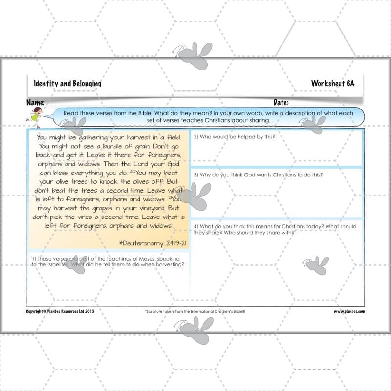 PlanBee Identity and Belonging Year 4 KS2 RE Lesson Pack by PlanBee
