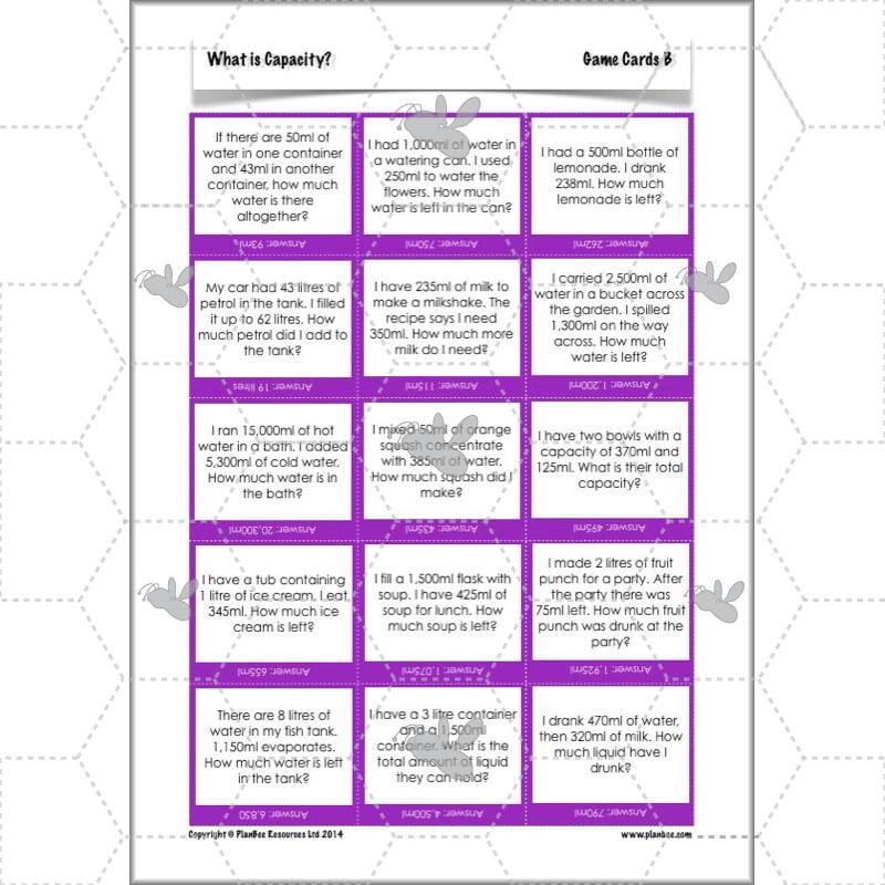 PlanBee What is Capacity? KS2 Maths Measurement Planning Year 3