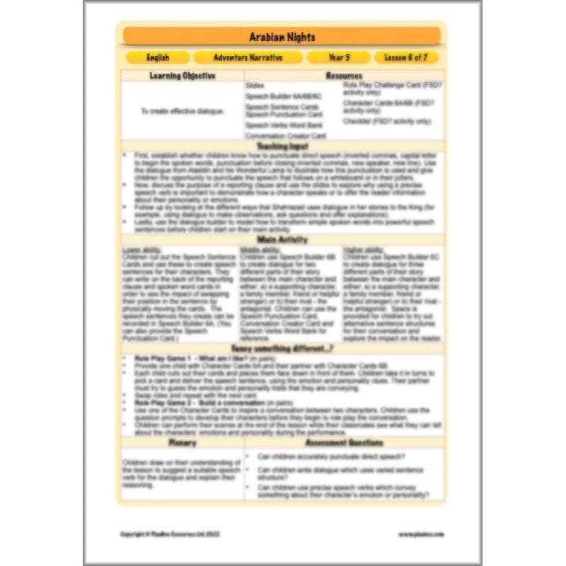 PlanBee Arabian Nights KS2 English Planning | PlanBee