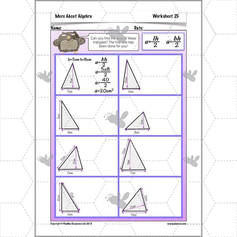 PlanBee More About Algebra: Year 6 algebra worksheets