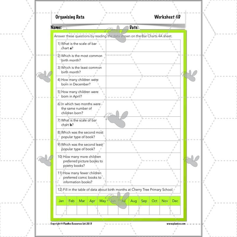 PlanBee Year 3 Statistics Organising Data PlanBee Maths Lesson