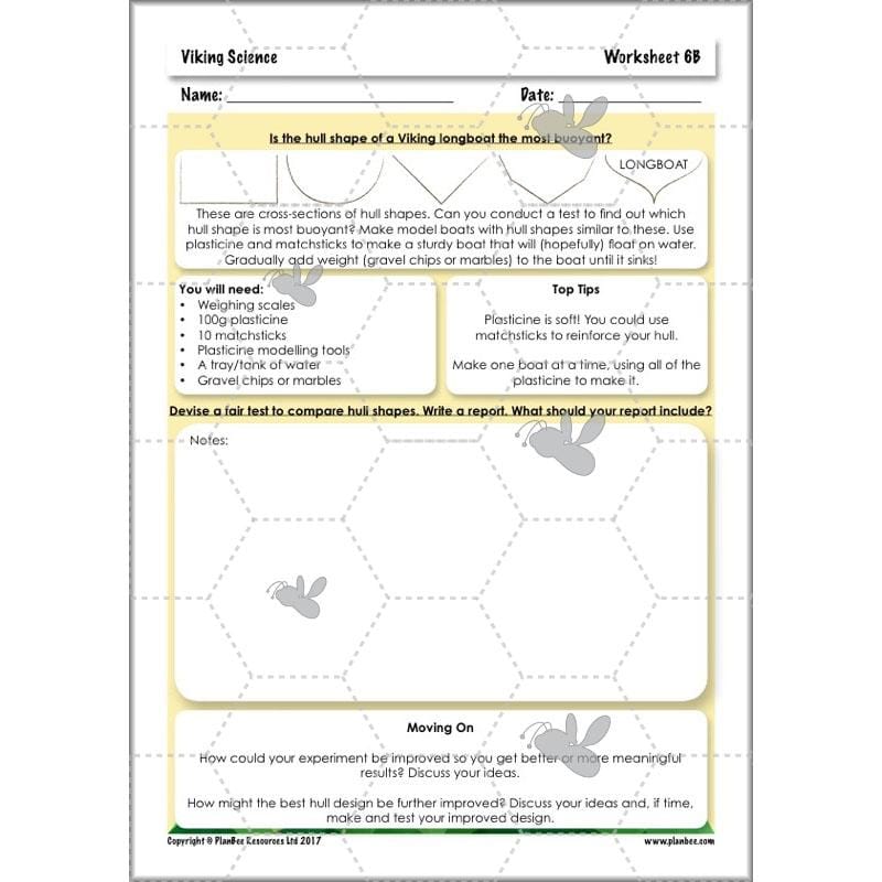 PlanBee Viking Science - Working Scientifically: Year 5 & Year 6 Science
