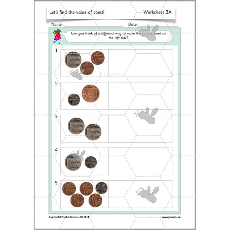 PlanBee Let’s find the value of coins - KS1 fun maths money lesson plans