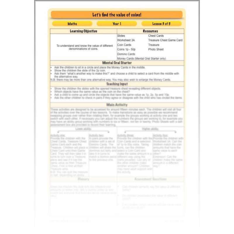 PlanBee Let’s find the value of coins - KS1 fun maths money lesson plans