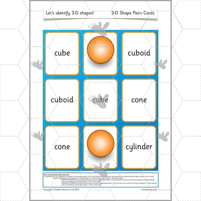 PlanBee Names of 3D shapes Year 1 Shape Lessons | PlanBee
