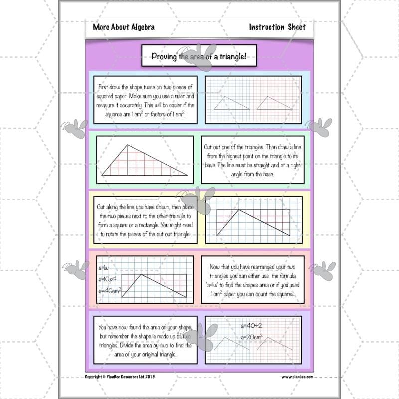 PlanBee More About Algebra: Year 6 algebra worksheets