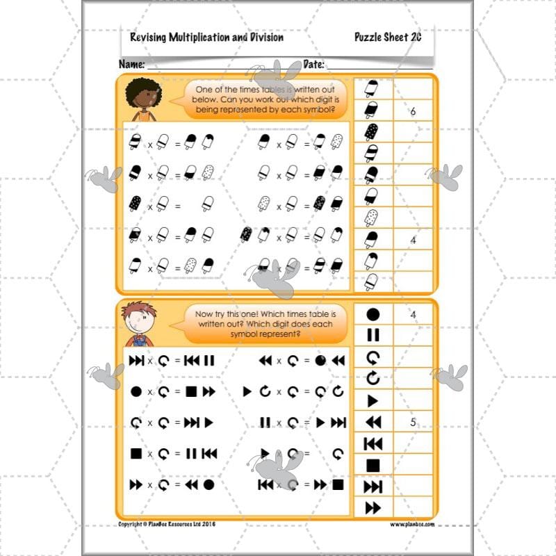 PlanBee Revising Multiplication and Division: Maths Lesson Plans for Year 4