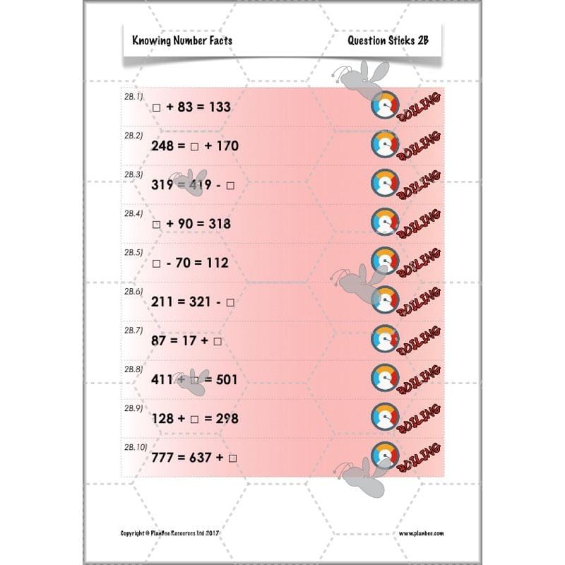 PlanBee Knowing Number Facts: Addition & Subtraction - Year 3 Maths Lessons
