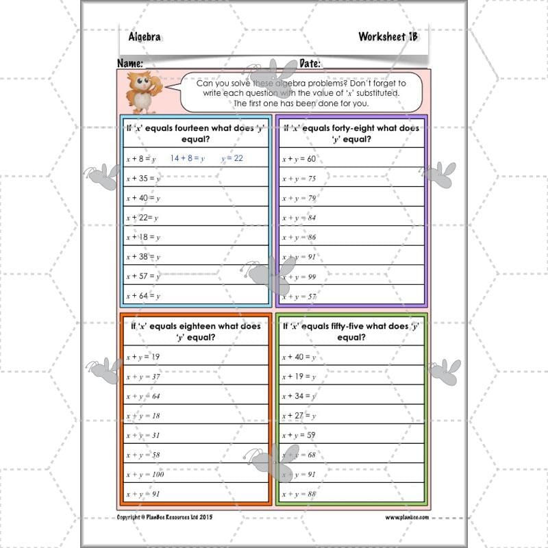 PlanBee Algebra: simple algebra lesson planning for Year 6