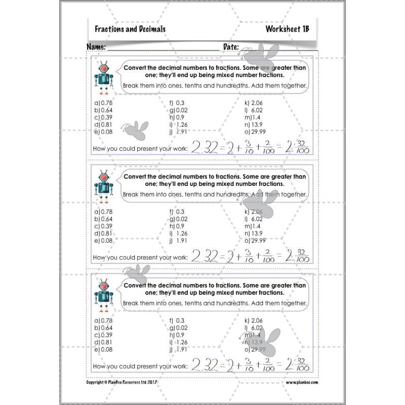 PlanBee Fractions and Decimals: Primary Year 4 Maths Lesson Plans | KS2