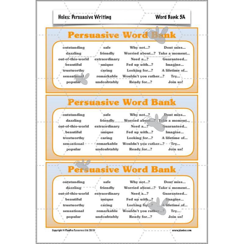 Persuasive Writing KS2 | Holes Planning Year 5 | PlanBee