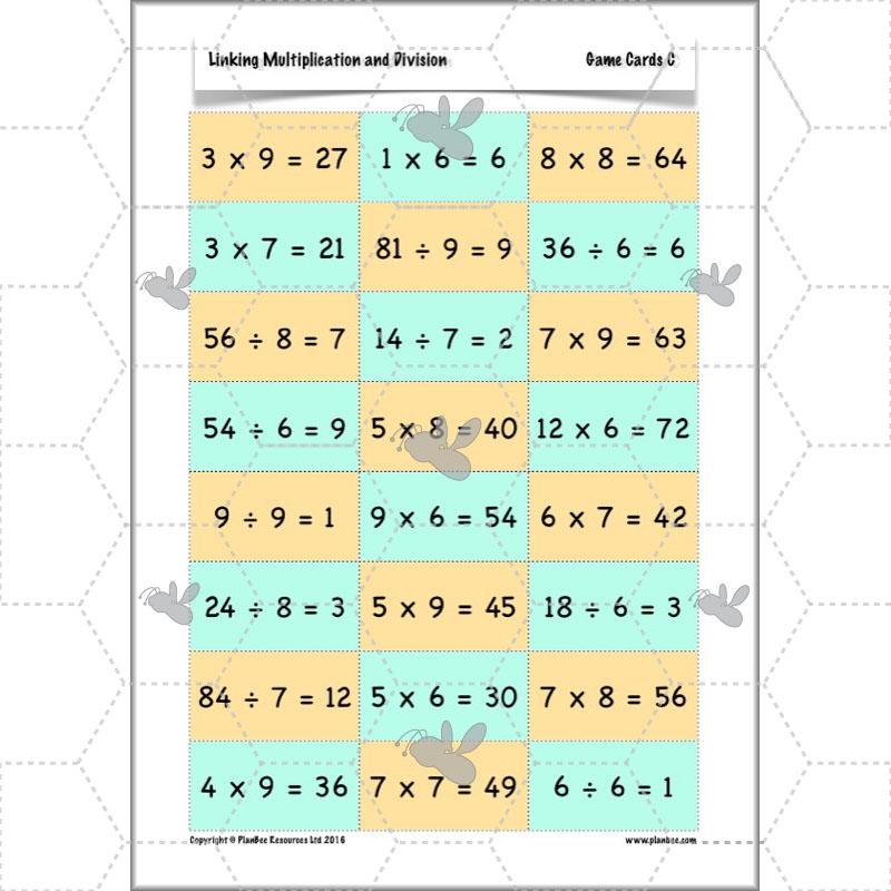 PlanBee Linking Multiplication and Division: Year 3 Primary Maths Lessons