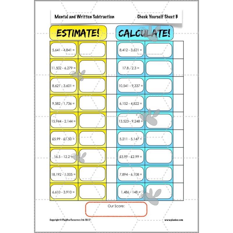 PlanBee Mental & Written Subtraction - Year 5 Maths Planning PlanBee