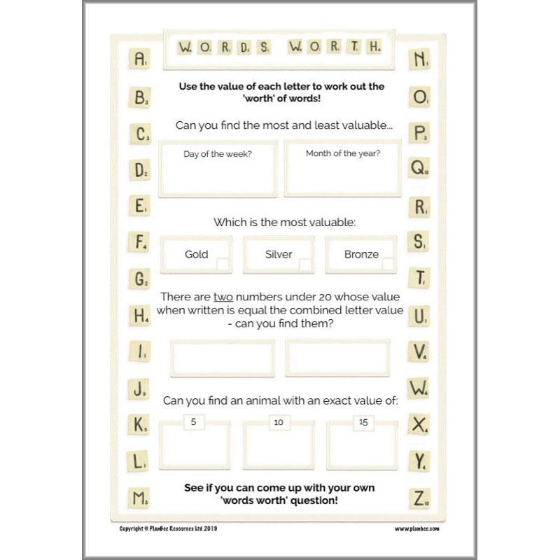 PlanBee KS2 Maths Home Learning Activites for Year 3 & Year 4