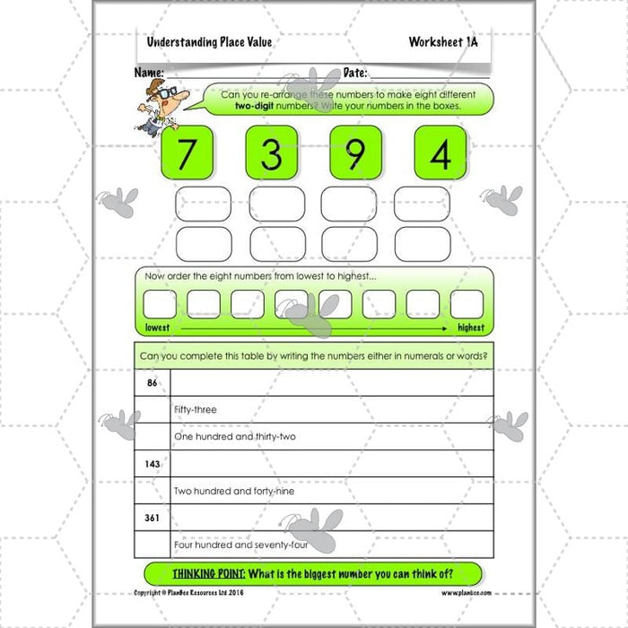 PlanBee Understanding Place Value: place value Year 3 Maths lessons
