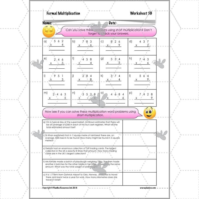 PlanBee Formal Multiplication - Multiplication & Division Year 5 Maths