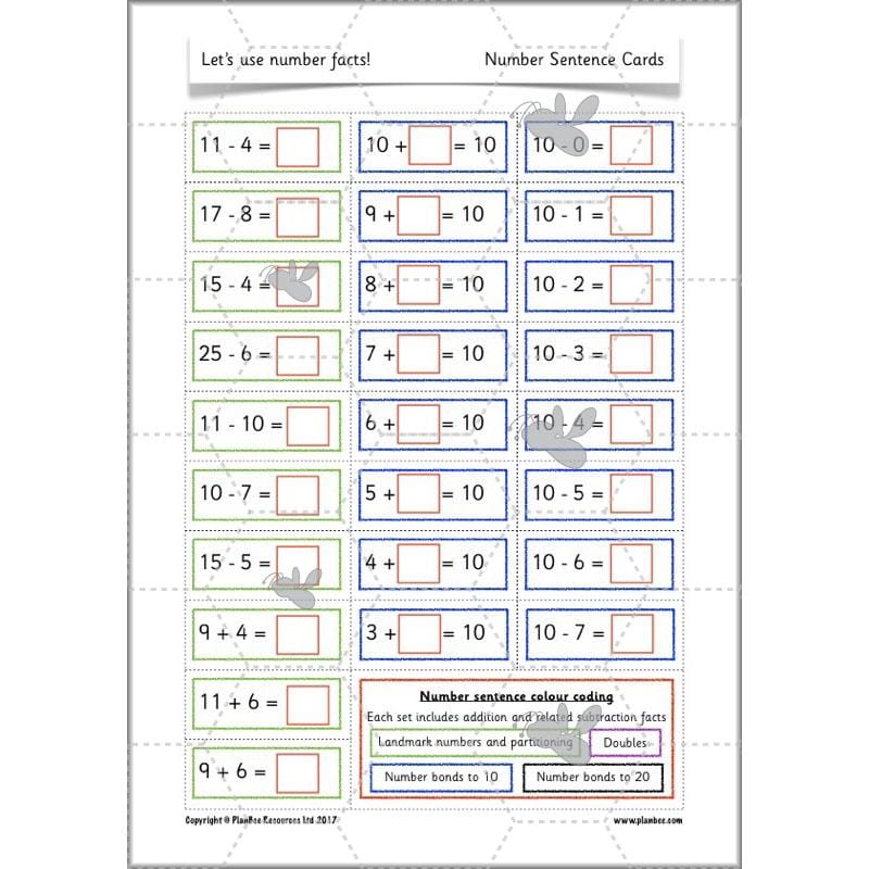 PlanBee Let's use number facts - Year 1 Maths activity pack