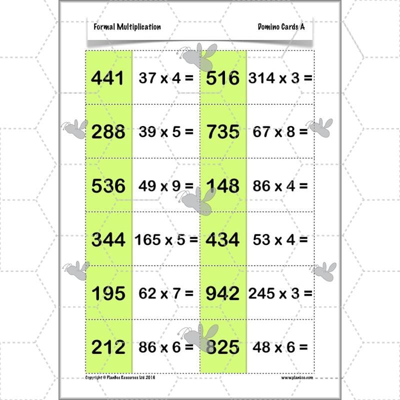 PlanBee Formal Multiplication - Multiplication & Division Year 5 Maths