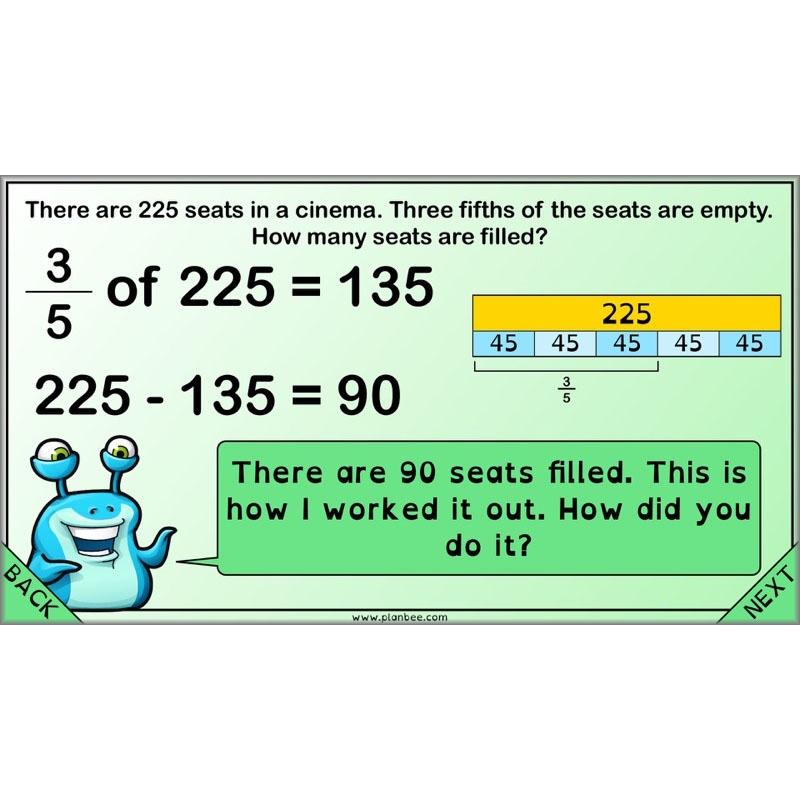 PlanBee Proportion Problems: Year 4 fractions problem solving