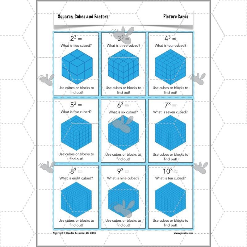 PlanBee Square Numbers, Cube Numbers and Factor Pairs | KS2 Year 5
